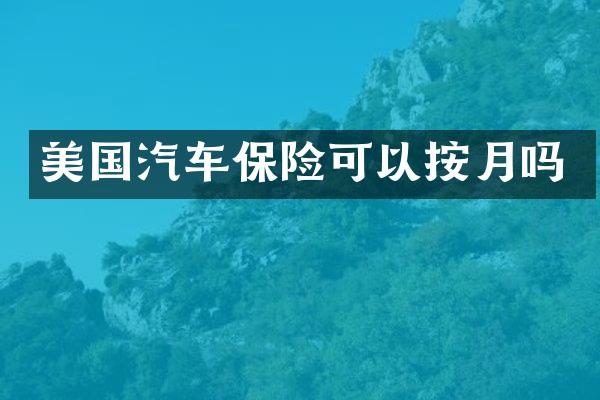 美国汽车保险可以按月吗