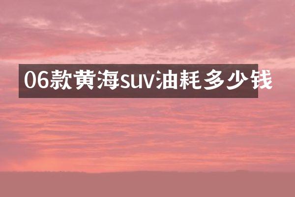 06款黄海suv油耗多少钱