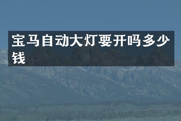 宝马自动大灯要开吗多少钱