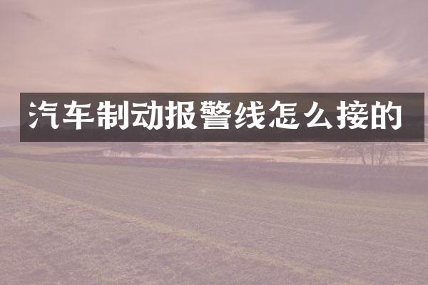 汽车制动报警线怎么接的