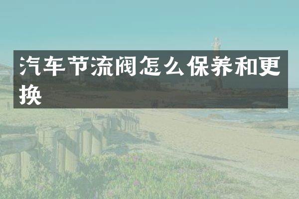 汽车节流阀怎么保养和更换