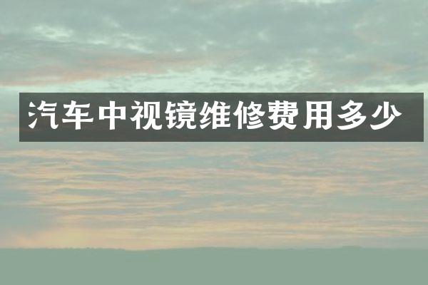 汽车中视镜维修费用多少
