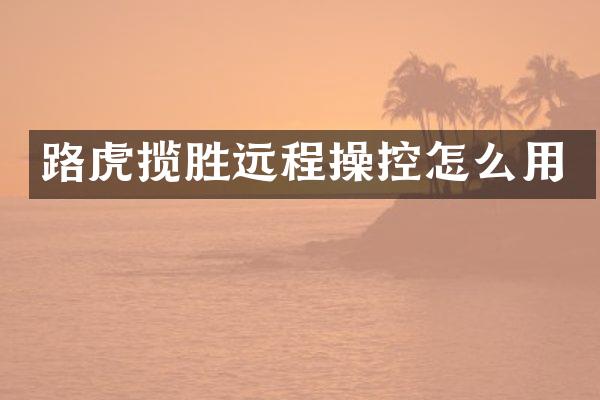 路虎揽胜远程操控怎么用