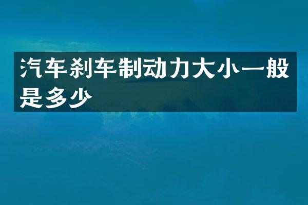汽车刹车制动力大小一般是多少