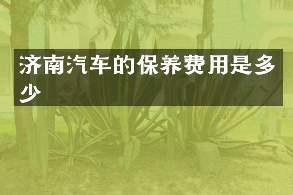 济南汽车的保养费用是多少