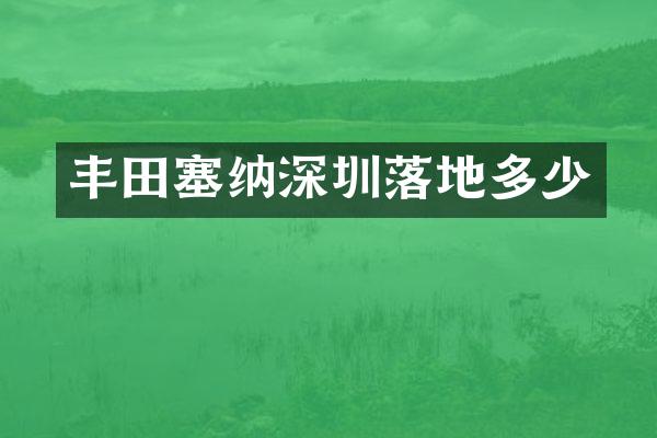 丰田塞纳深圳落地多少