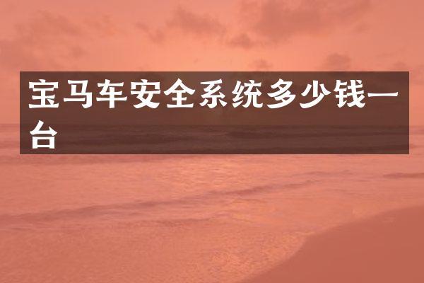 宝马车安全系统多少钱一台