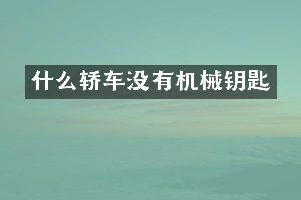 什么轿车没有机械钥匙