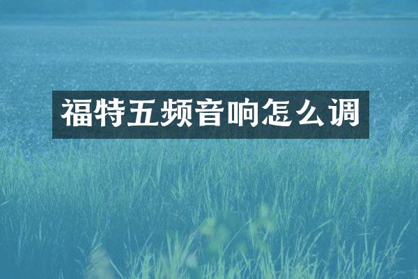 福特五频音响怎么调