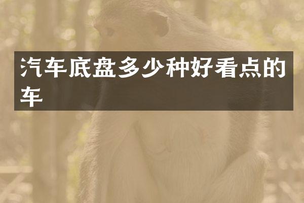 汽车底盘多少种好看点的车