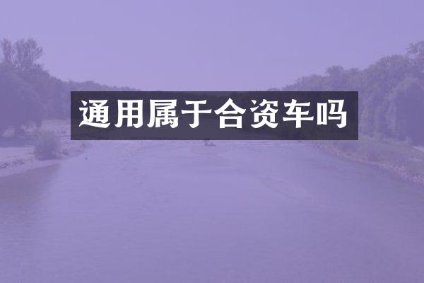 通用属于合资车吗