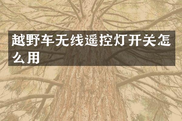 越野车无线遥控灯开关怎么用