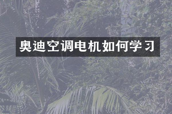 奥迪空调电机如何学习