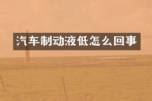 汽车制动液低怎么回事