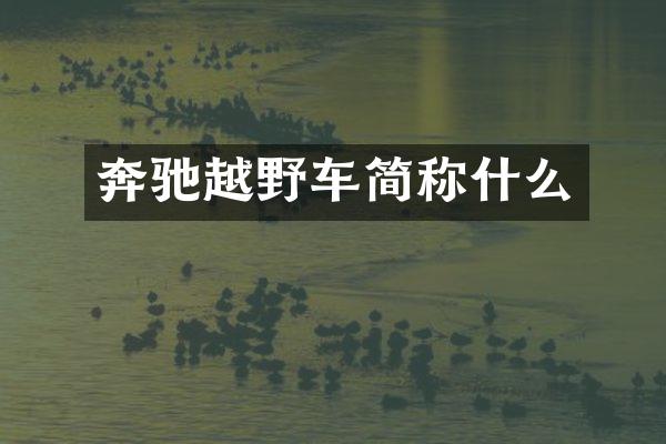 奔驰越野车简称什么