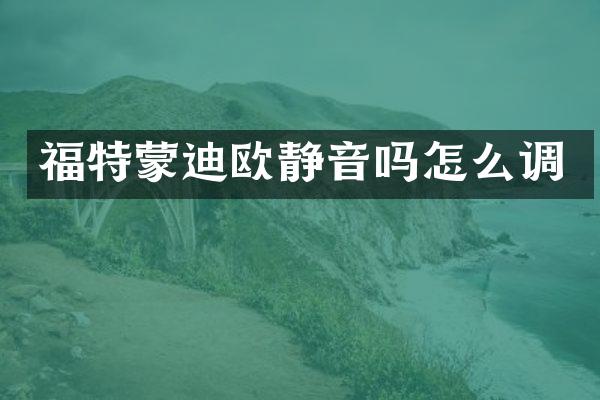 福特蒙迪欧静音吗怎么调