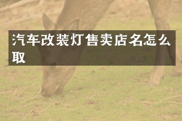 汽车改装灯售卖店名怎么取