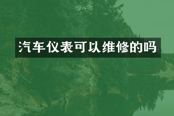 汽车仪表可以维修的吗