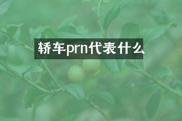 轿车prn代表什么