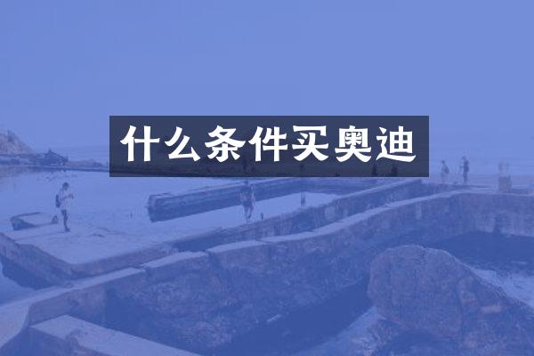 什么条件买奥迪