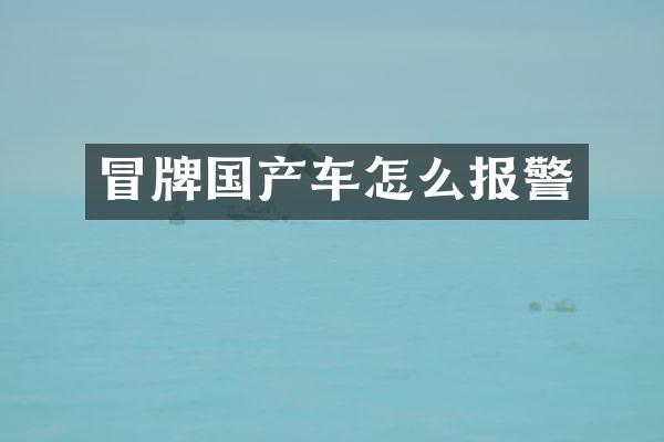 冒牌国产车怎么报警
