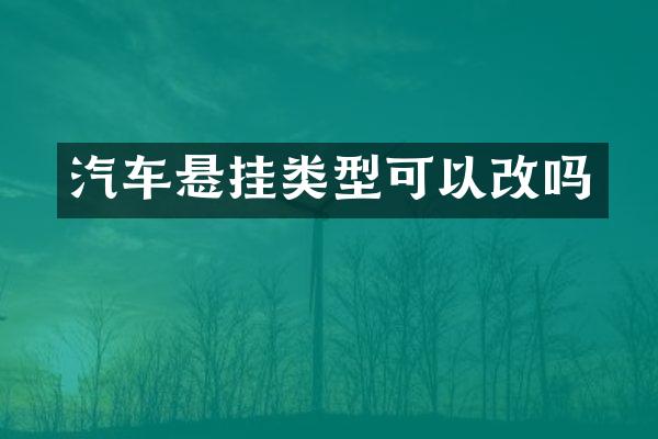 汽车悬挂类型可以改吗