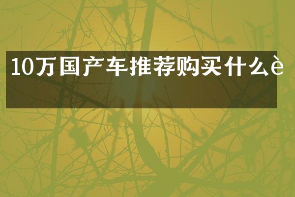 10万国产车推荐购买什么车