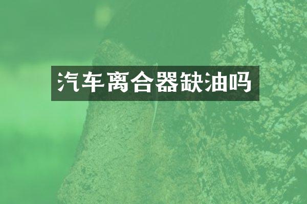 汽车离合器缺油吗