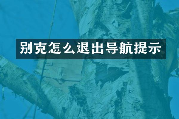 别克怎么退出导航提示