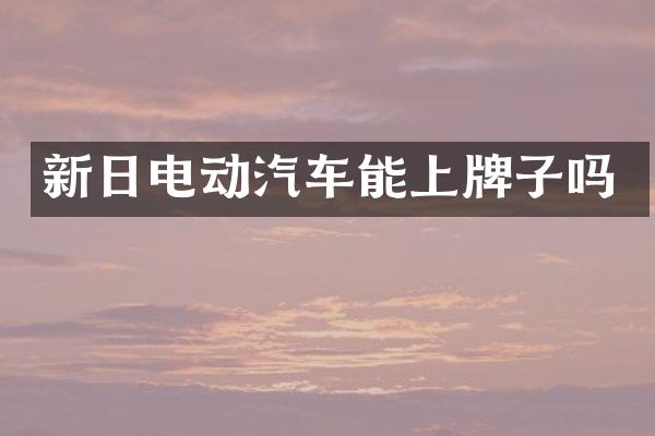 新日电动汽车能上牌子吗
