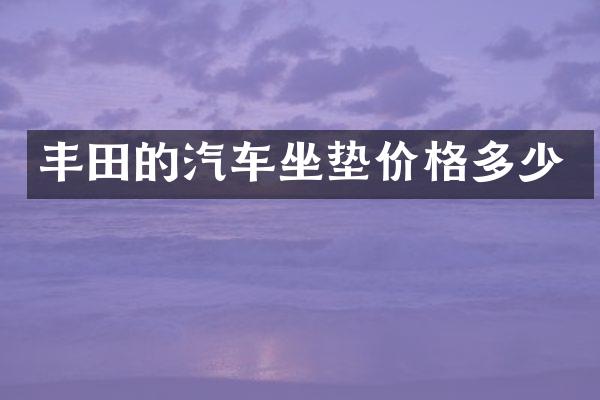 丰田的汽车坐垫价格多少