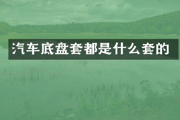 汽车底盘套都是什么套的