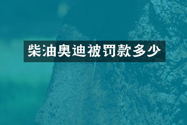 柴油奥迪被罚款多少
