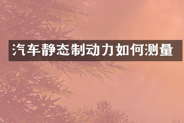 汽车静态制动力如何测量