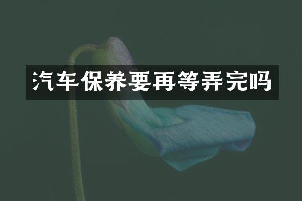 汽车保养要再等弄完吗