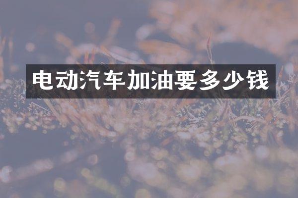 电动汽车加油要多少钱
