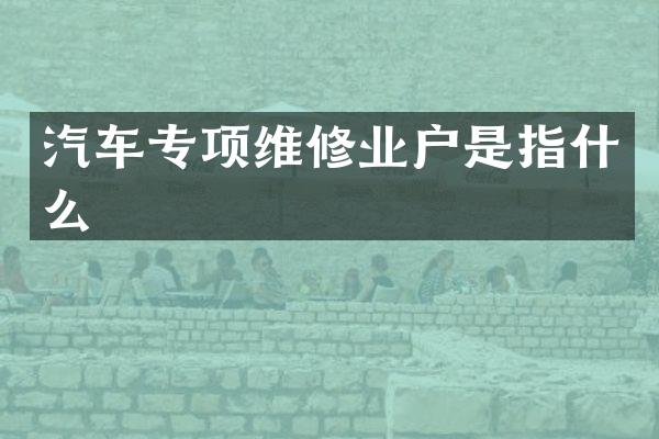 汽车专项维修业户是指什么