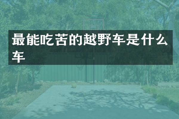 最能吃苦的越野车是什么车