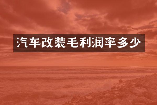 汽车改装毛利润率多少