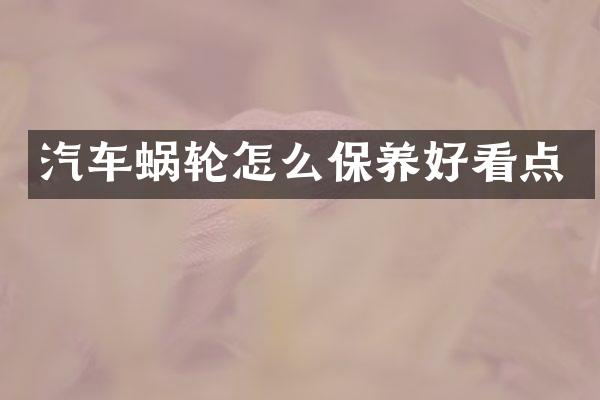 汽车蜗轮怎么保养好看点