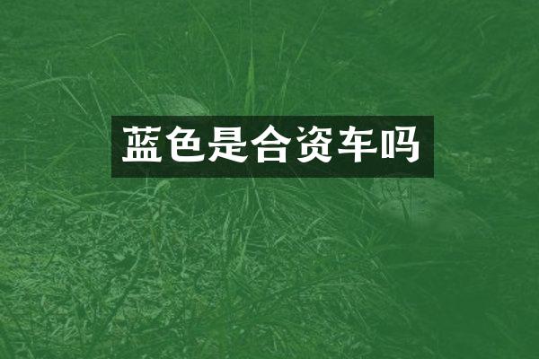 蓝色是合资车吗