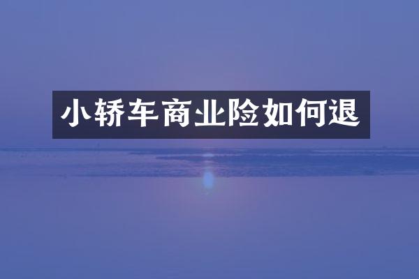 小轿车商业险如何退