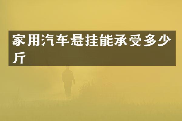 家用汽车悬挂能承受多少斤