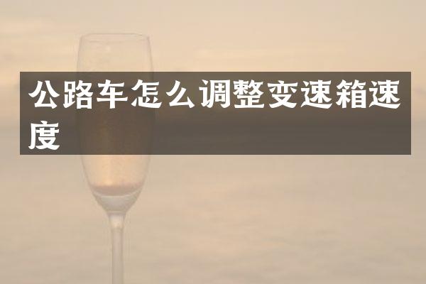 公路车怎么调整变速箱速度