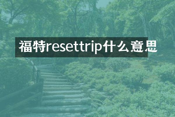 福特resettrip什么意思