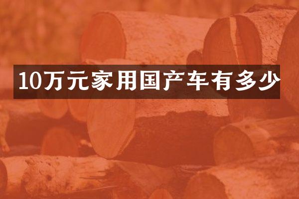 10万元家用国产车有多少