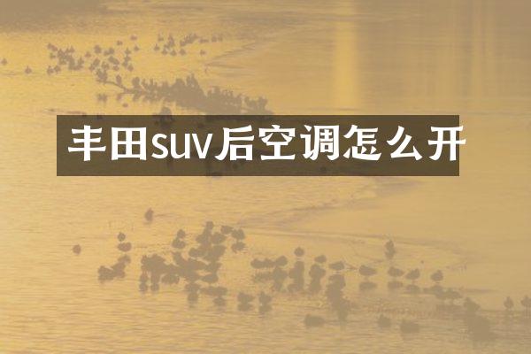 丰田suv后空调怎么开