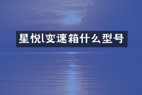 星悦l变速箱什么型号