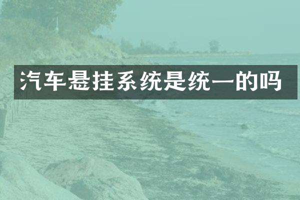 汽车悬挂系统是统一的吗