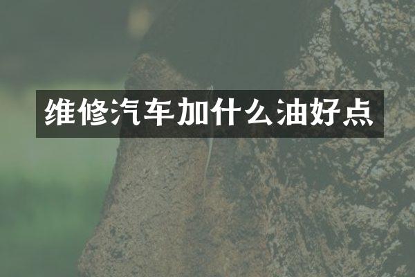 维修汽车加什么油好点